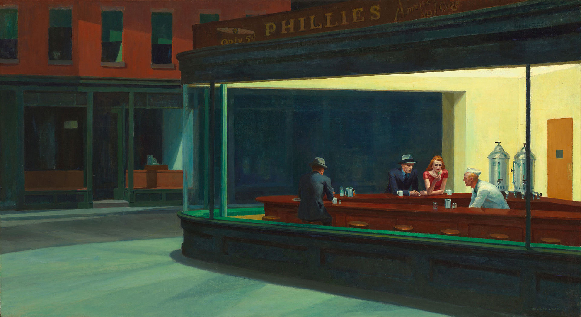 A famous oil-painting of Edward Hopper called “Nighthawks."