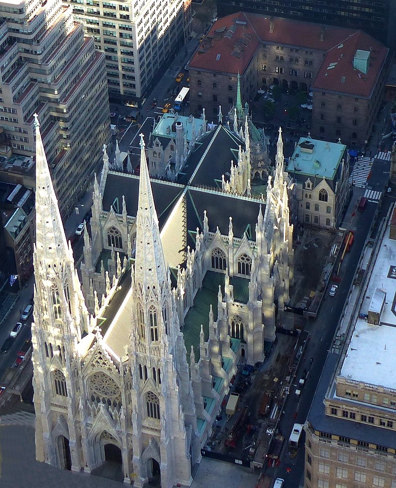 view of St. Patrick's Cathedral from Top of the Rock