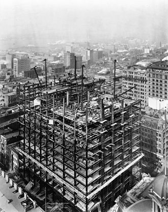 The Woolworth Building under construction in February 1912