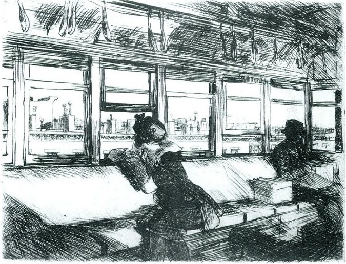 Night on the El Train (1918) by Edward Hopper