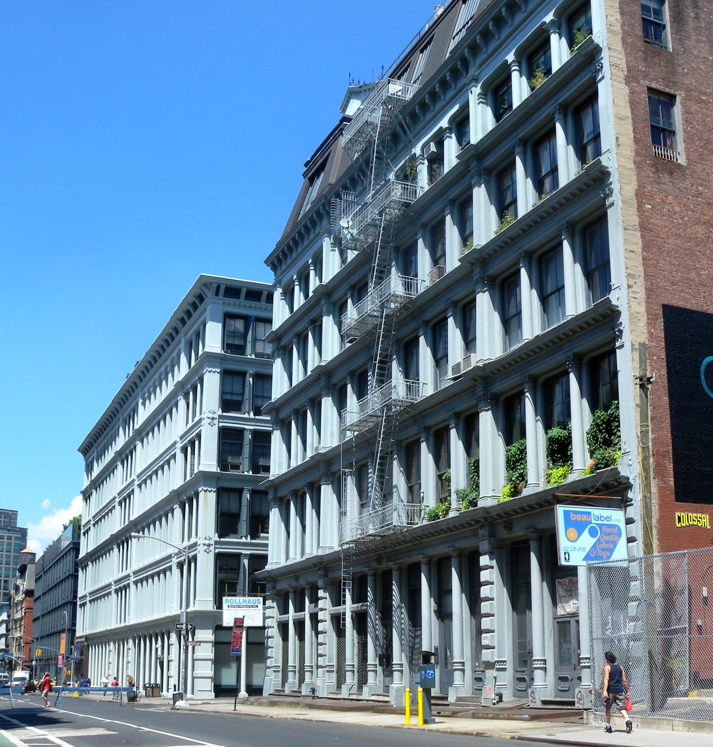Cast-iron buildings on Grand Street between Lafayette Street and Broadway