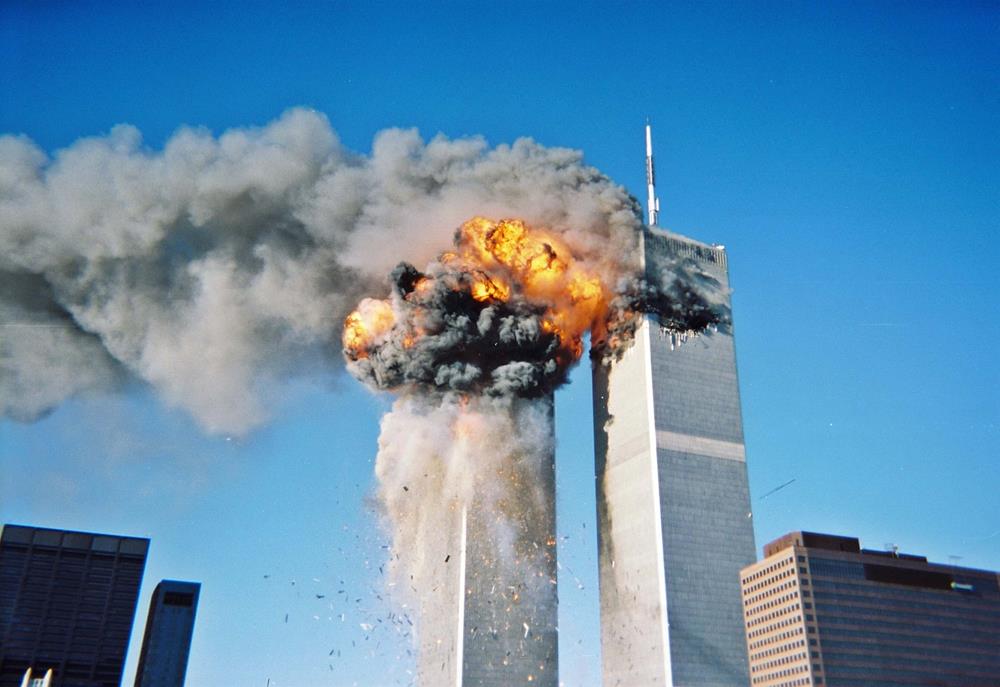 The World Trade Center during the September 11 attacks