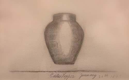 Vase (1893), example of Edward Hopper's earliest signed and dated artwork with attention to light and shadow
