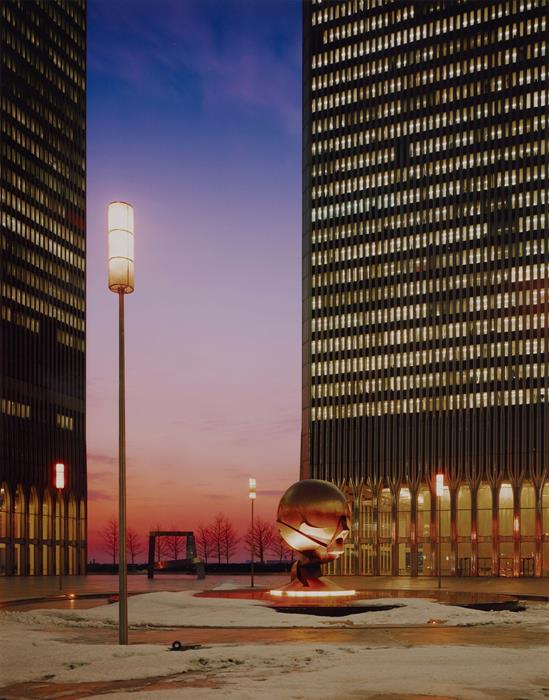 World Trade Center Plaza in 1976 with The Sphere