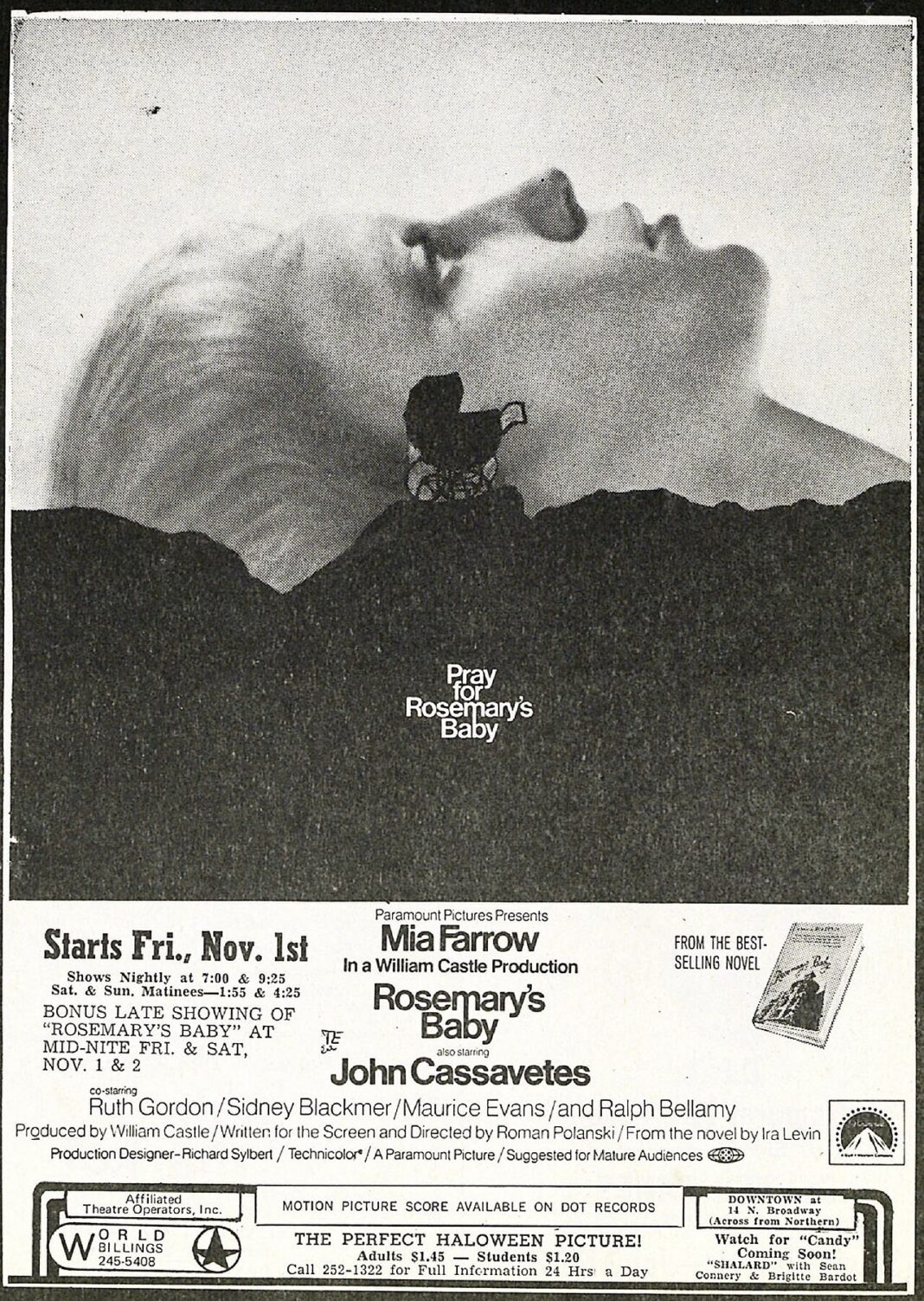 Romemary's Baby - World Theatre Advertisement 1 November 1968