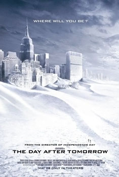 Film poster of a snow-covered New York City skyline