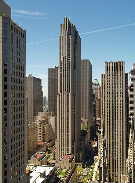 View from the northeast of 30 Rockefeller Plaza at the heart of the complex