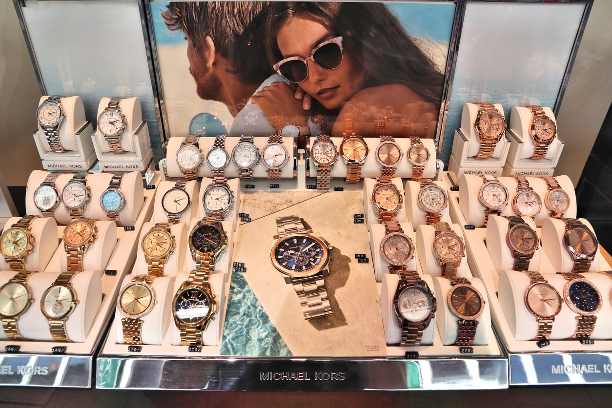 Michael Kors watches in a shop window