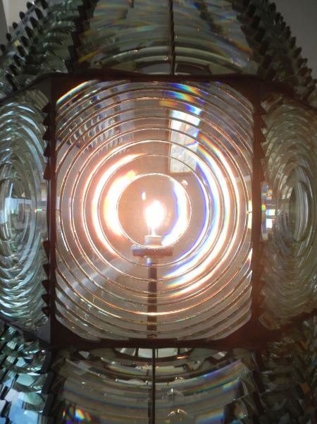 The original first order Fresnel lens of Fire Island Lighthouse.