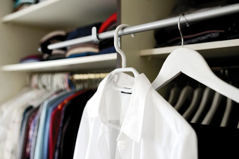Wardrobe with a white shirt.