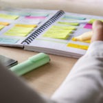 agenda organize with color-coding sticky for time management