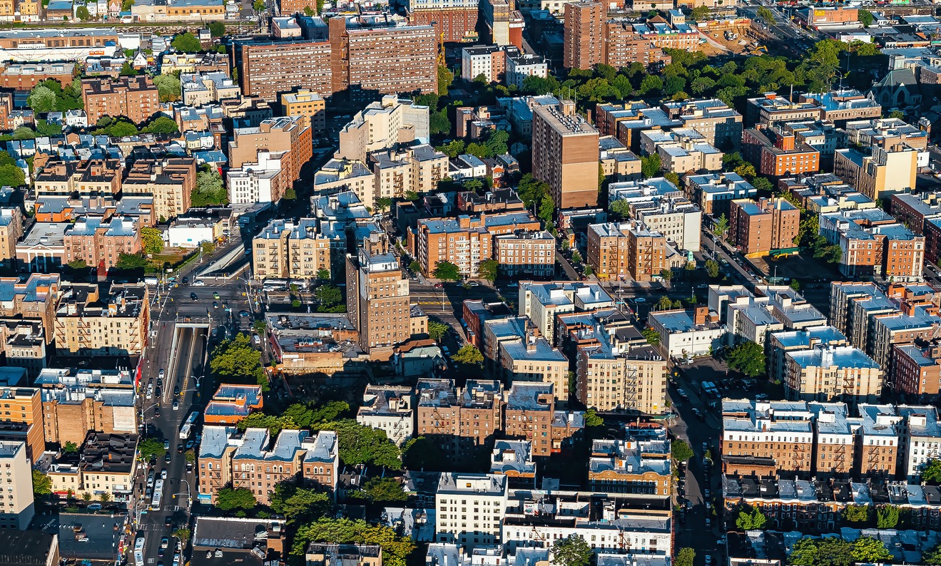 Aerial view of the Bronx, NYC