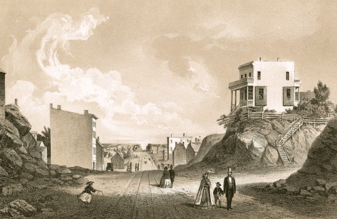 Second Avenue facing north from 42nd Street in 1861