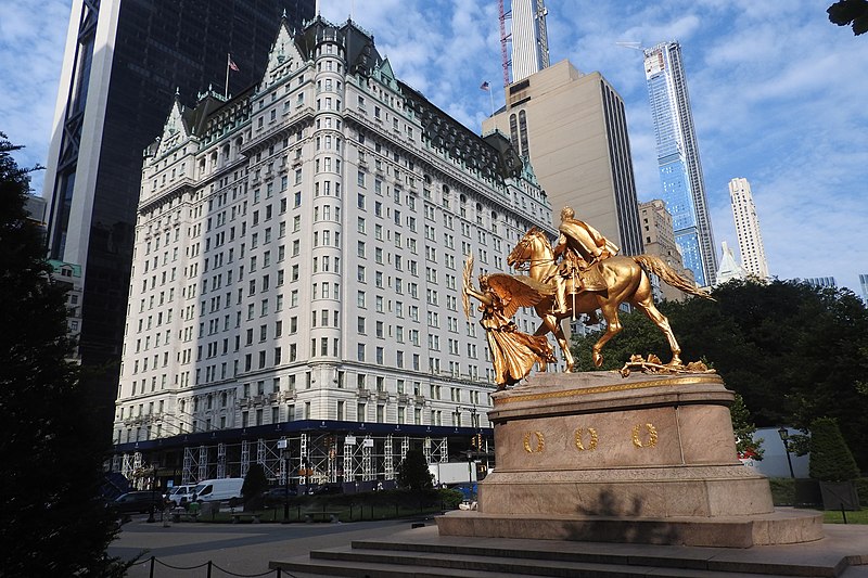 Sherman's victory monument and The Plaza Hotel