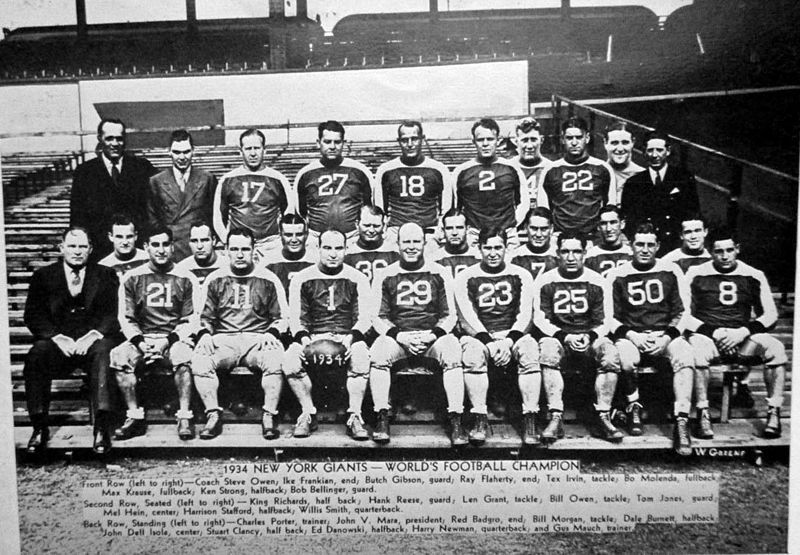 1934 New York Giants’ Team Photo