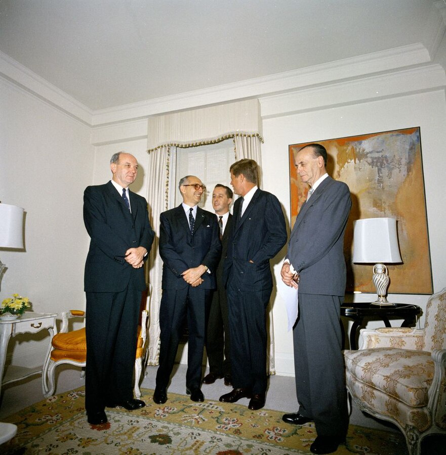 John F. Kennedy and Frondizi at Carlyle Hotel NYC