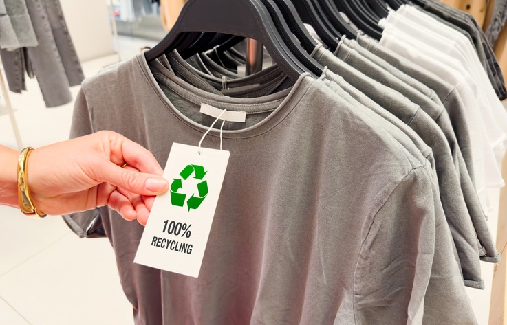 100% recycling clothing product label