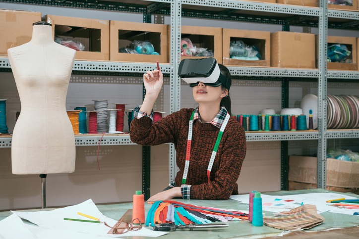Fashion designer working on VR