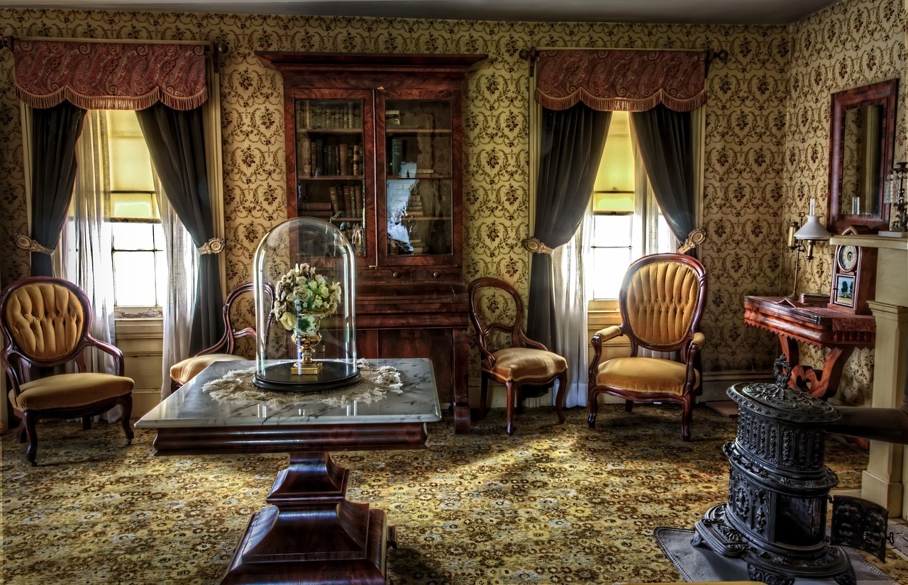 Living room, Victorian, Historic image