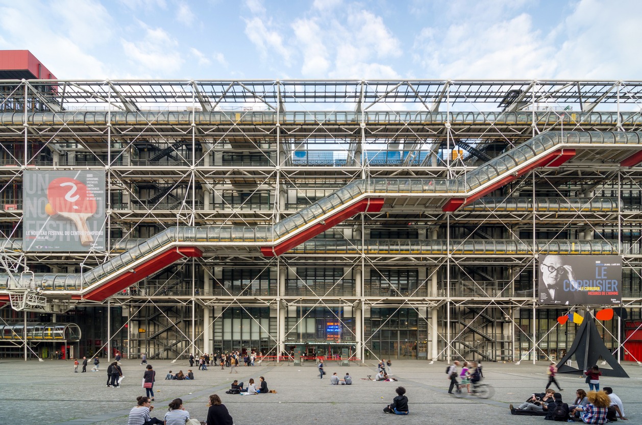 People visit Centre of Georges Pompidou in Paris
