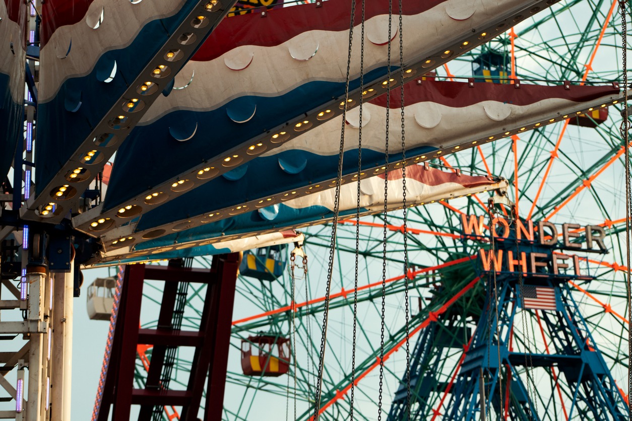 a close-up photo of the Wonder Wheel