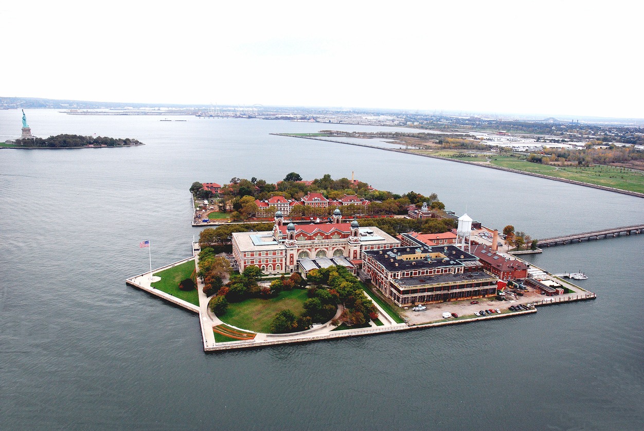 aerial view of the Ellis Island