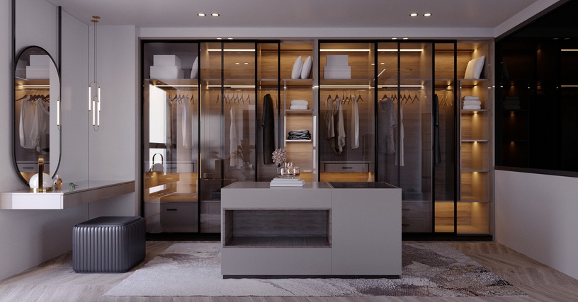 dressing room and walk in closet