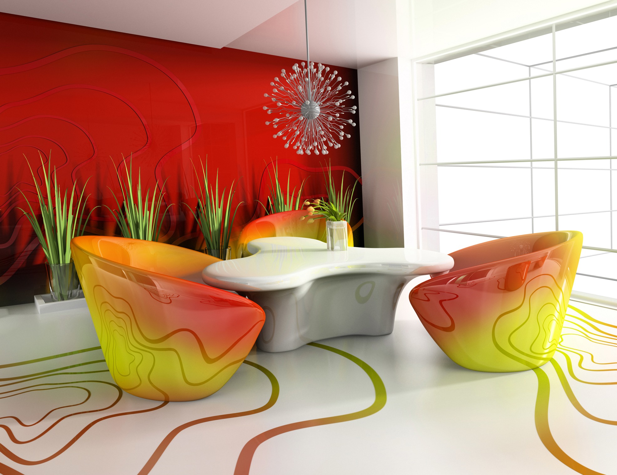 high tech and futuristic interior design themes