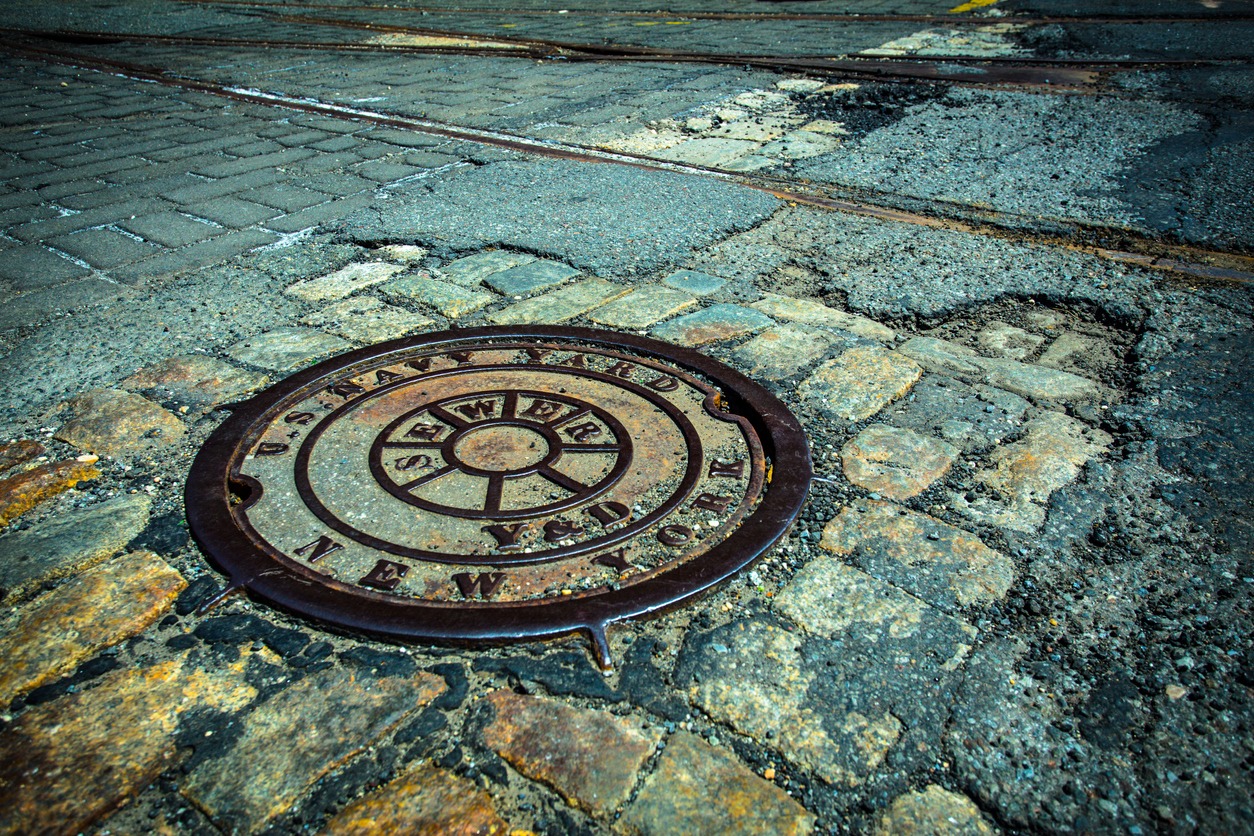metal sewer lid at the BNY