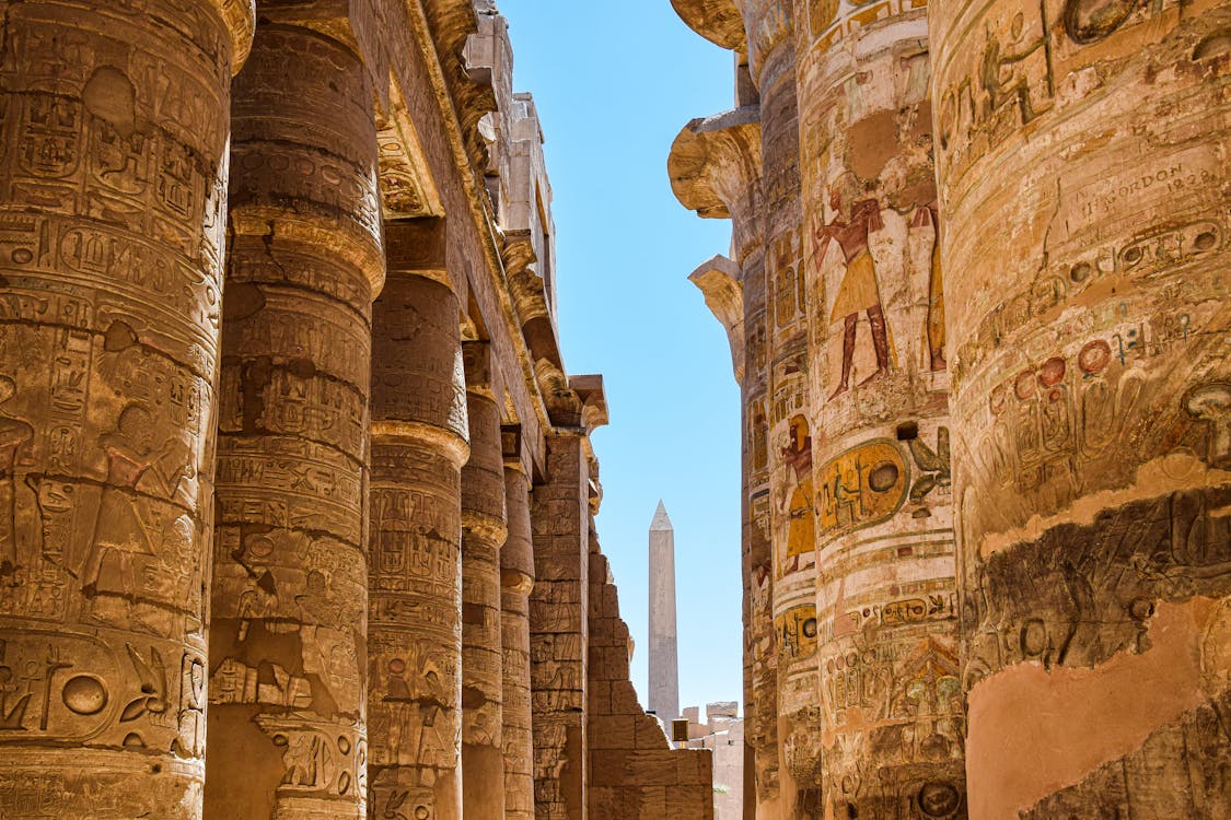 Pillars in Karnak Temple Complex in Luxor