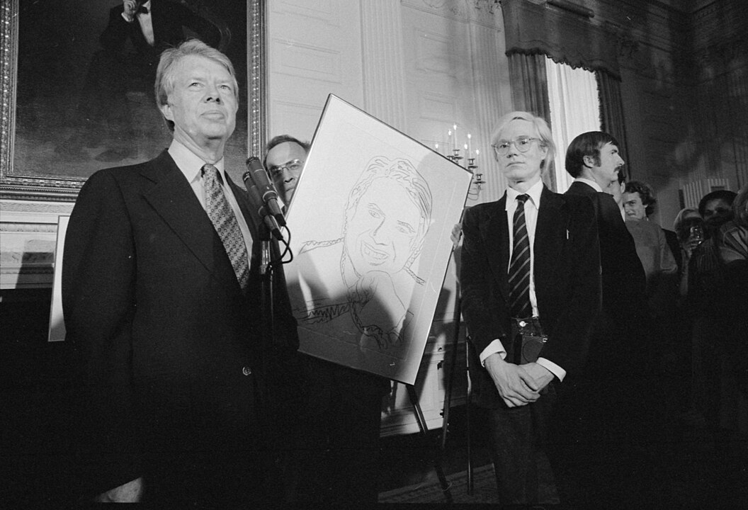 President Jimmy Carter and Warhol in 1977