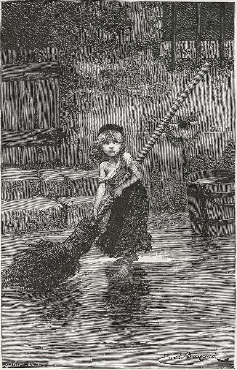 The book illustration of Cosette by Émile Bayard Les Miserables