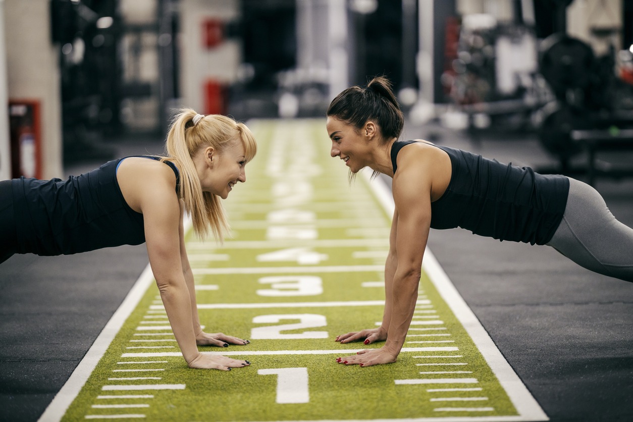 Two Women working out