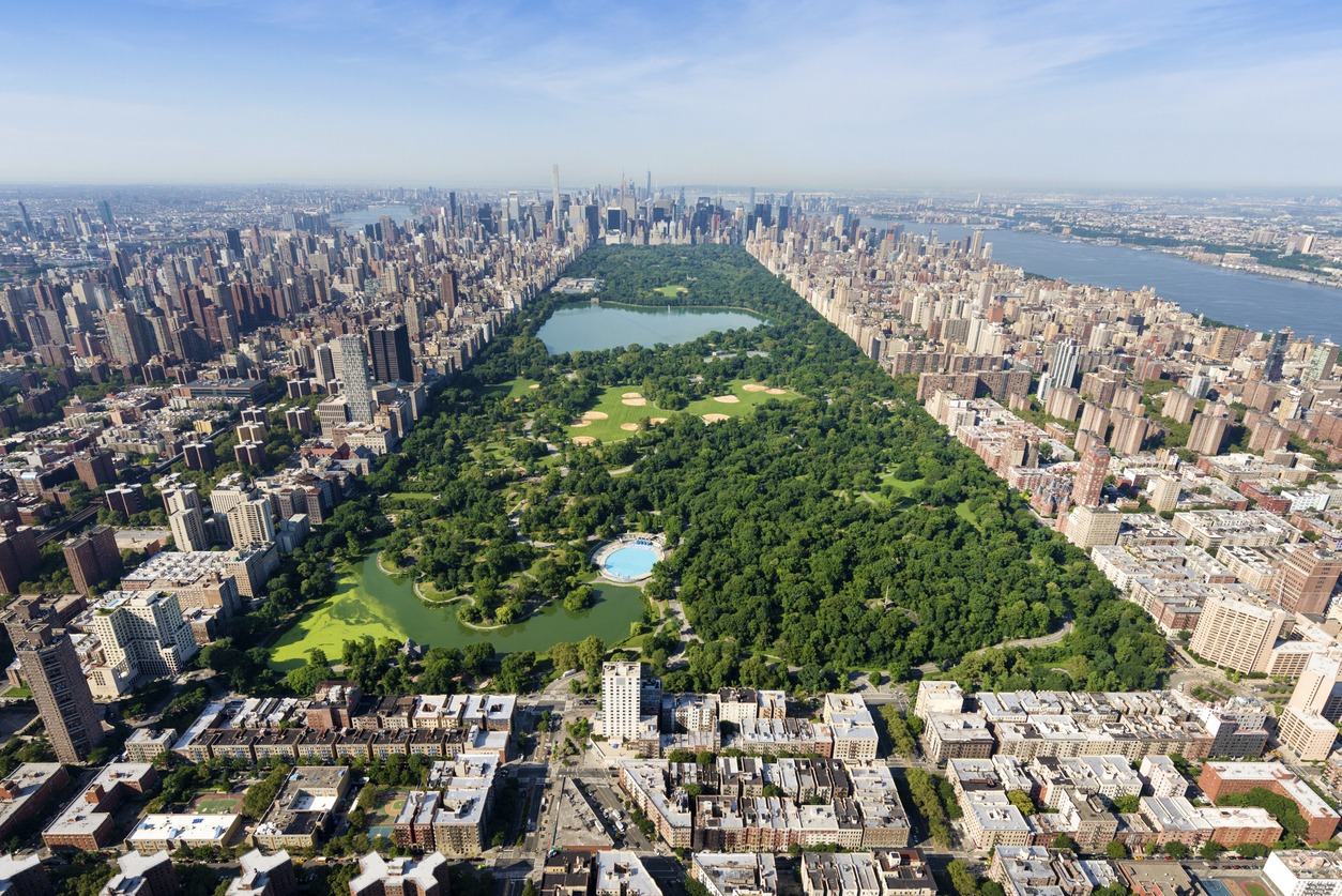 Aerial shot of Central Park, Manhattan