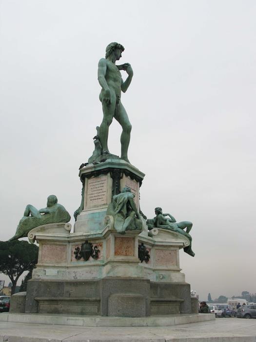 A sculpture of a naked man