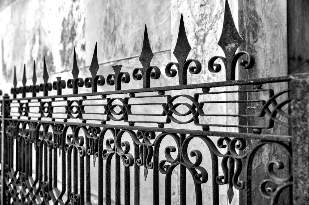 Ancient cast iron railing