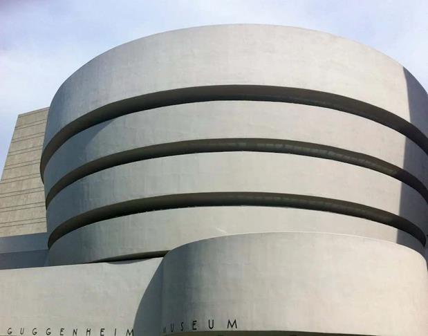 Facade of the Guggenheim Museum in New York City, New York, USA
