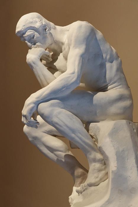 Sculpture of a man thinking