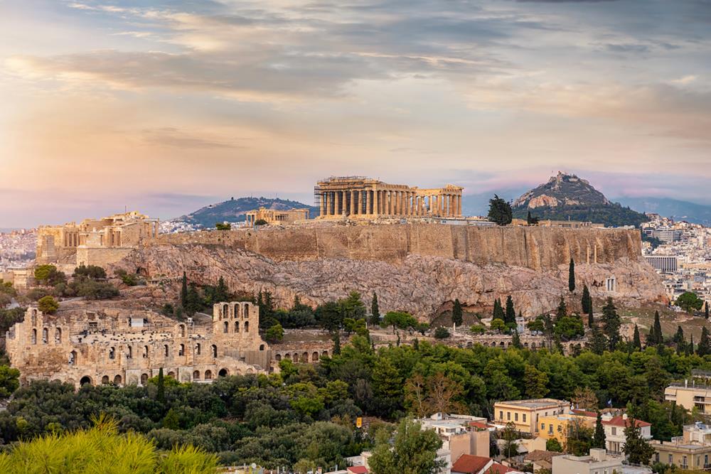 View to the Acropolis of Athens, Greece