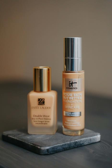 Close-Up Shot of Two Makeup Foundations